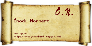 Ónody Norbert névjegykártya