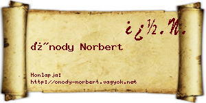 Ónody Norbert névjegykártya